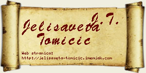 Jelisaveta Tomičić vizit kartica